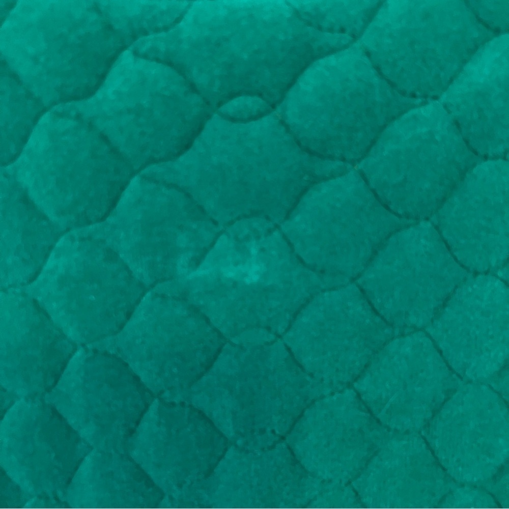 VTG 70s LISANNE Kelly Green Loungewear 3/4 Zip Velour Robe Sz. L Quilted Top - Picture 7 of 9